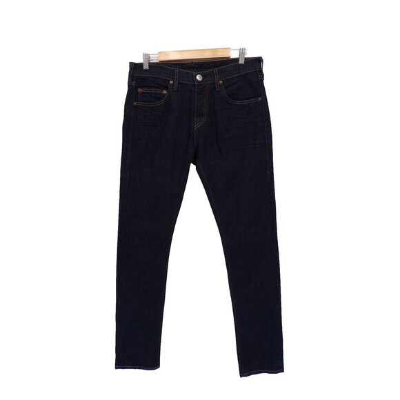 New True Religion Mens Rocco Jeans Relaxed Skinny Jeans Dark Rinse Blue 31x34